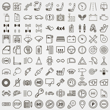Set of car service icons	