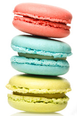 Three macaron. Isolated white