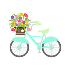 Bicycle with spring flowers