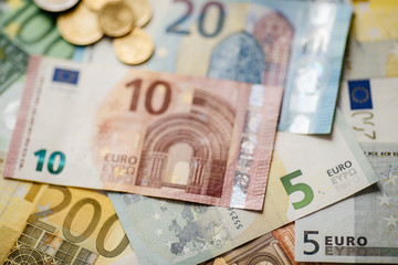 Obraz na płótnie Canvas Euro Money. euro cash background. Euro Banknotes