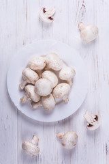 Fresh brown champignon mushrooms