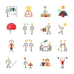 icon Human with cooker, chief, going up, yoga and sportsman