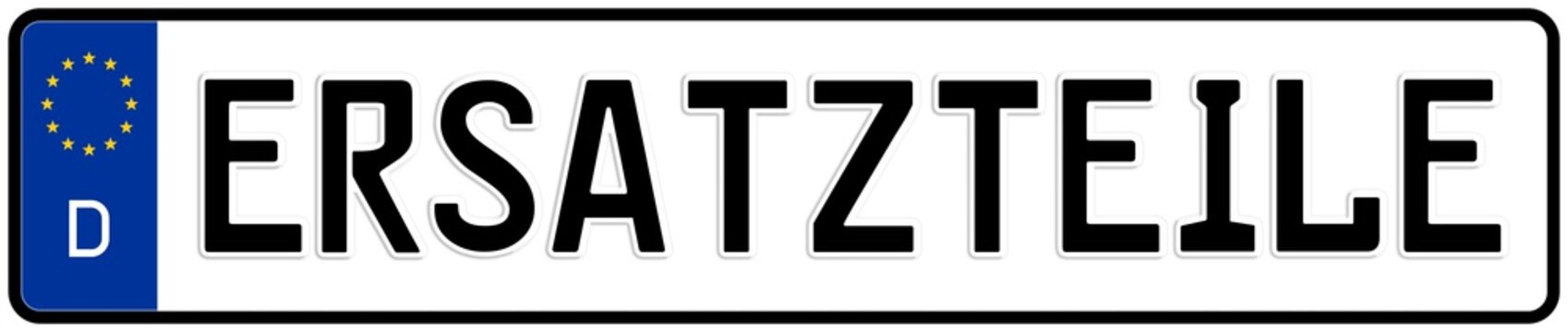 spkw42 SignPersonenKraftWagen spkw - Schrift: Ersatzteile / Autoreparatur - Autokennzeichen / Nummernschild - (Original-Verh&auml;ltnis 520 X 110 mm) - banner xxl g5918