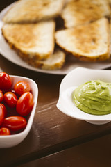 Vegan breakfast with vegetables.