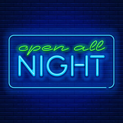 Neon signs open all night