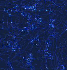 Abstract blue vector sketch. Background monochrome