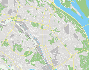 Fototapeta premium Streszczenie mapa geograficzna Kijów, Ukraina. Grafika wektorowa kolor