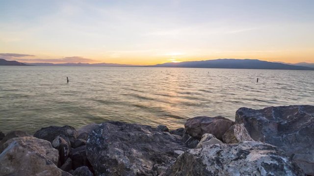 Utah Lake Sunset Timelapse 4K