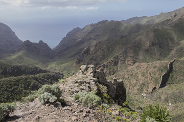 Fototapeta na wymiar View of the mountain range, Masca valley