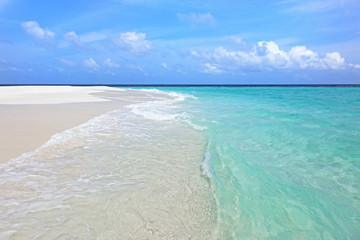 Tropical sandy beach Maldives islands