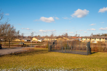 Fototapeta na wymiar Residential area in town of Hoeng in Denmark