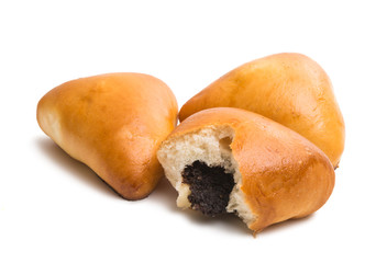 pies with poppy seeds isolated