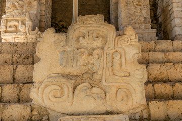 Ek' Balam, Mexico - May 17, 2017 - Ek Balam Mexico Mayan Artifacts, Warriors, Temples, and Ruins
