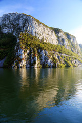 The Danube river flowing through its gorges, Romania, Europe