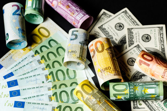 Background of the money. Euro and Dollar.