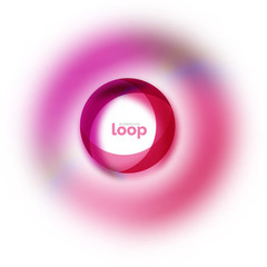 Loop circle business icon, created with glass transparent color shapes