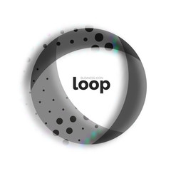 Loop circle business icon, created with glass transparent color shapes