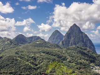 Volcanic peaks in Saint Lucia