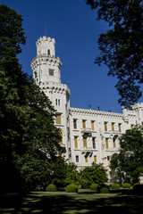 Fototapeta na wymiar Hluboka nad Vltavou (in German Frauenberg) palace