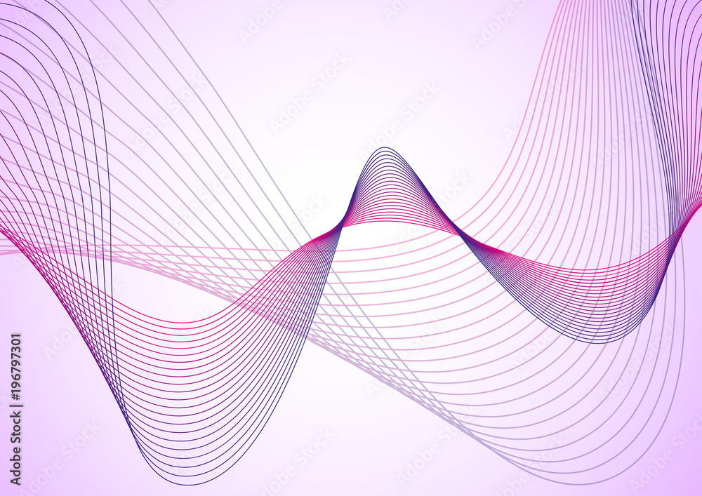 Wall mural vector illustration. light bright colors linear wavy lines for backdrop. abstract background.