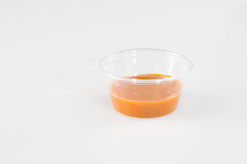 Transparent plastic food tub for snacks soy sauce