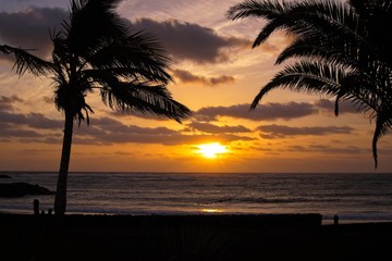 Lanzarote beach sunrise