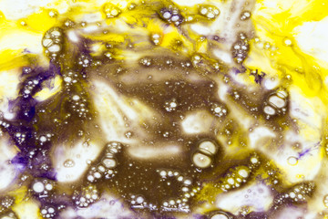 yellow and brown abstract painted isolated on white background