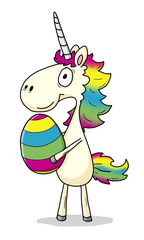 Ausmalbild Einhorn koloriert – Ostern © singmuang