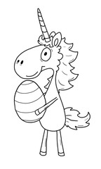Ausmalbild Einhorn – Ostern