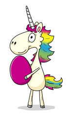 Ausmalbild Einhorn koloriert – Ostern © singmuang