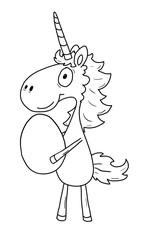 Ausmalbild Einhorn – Ostern