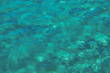 Turquoise water. Aerial view.