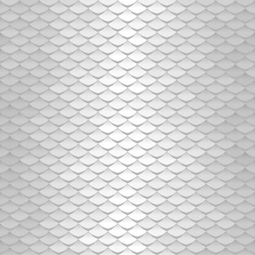 White texture. Abstract scale pattern. Roof tiles background.