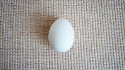 white egg on a sacking background