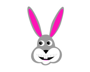 Animal rabbit in ilustration isolate in white background