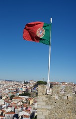 portugaska flaga w tle Lizbona © agnieszkalll