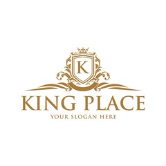 Luxury vintage crest logo. Calligraphic royal emblems and elements elegant decor. Vector crest monogram ornament for letter