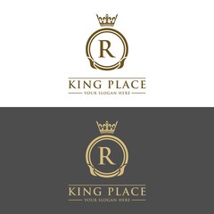 Luxury vintage crest logo. Calligraphic royal emblems and elements elegant decor. Vector crest monogram ornament for letter