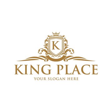 Luxury vintage crest logo. Calligraphic royal emblems and elements elegant decor. Vector crest monogram ornament for letter
