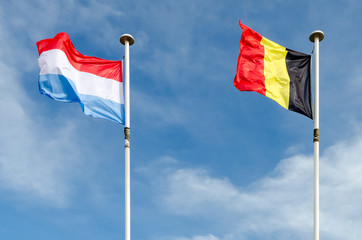 A belgium and luxembourg flags