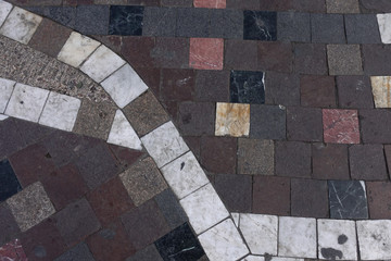 Old stone mosaic floor patten