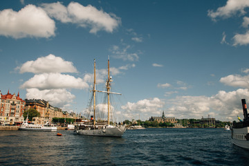 Fototapeta na wymiar Sailing boat in Helsinki, Finland