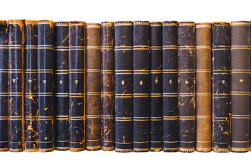 old books isolated in white background
