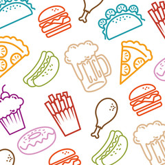 fast food set icons