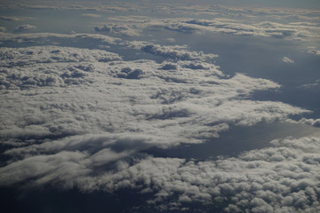 Clouds from above airplane view