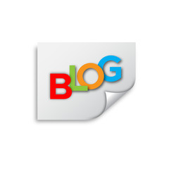 Blog in paper graphic icon vector