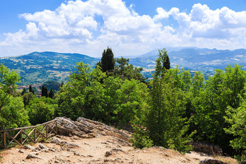 San Marino city. Scenic view from Monte Titano mountain