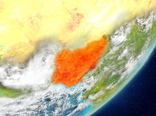 Naklejka premium Nigeria from space