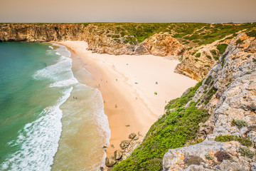 Praia do Beliche - beautiful coast and beach of Algarve, Portugal - obrazy, fototapety, plakaty