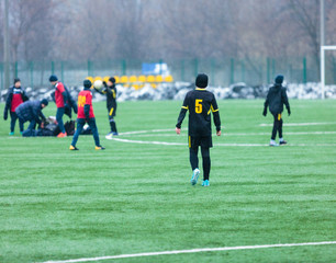 what a challenge for a team! boys play in a hard winter condition their tournament and want to win